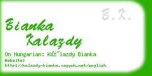 bianka kalazdy business card